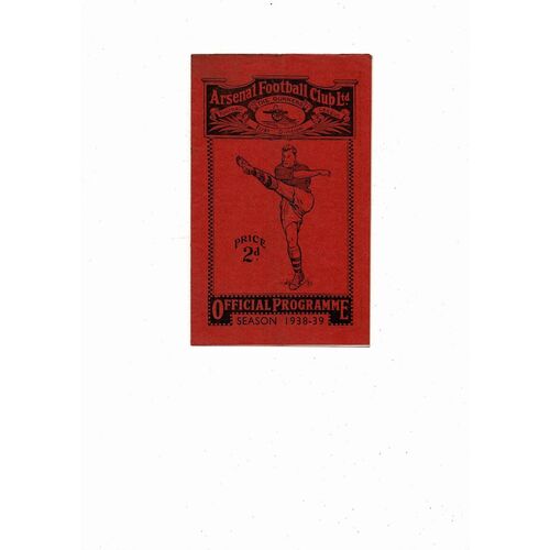 1938/39 Arsenal v Manchester United Football Programme