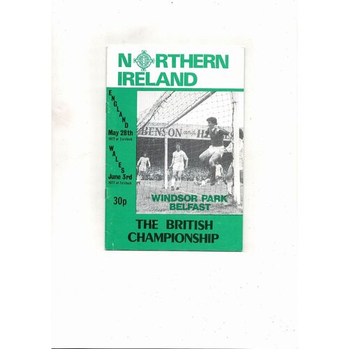 1977 Northern Ireland v England & Wales Football Programme