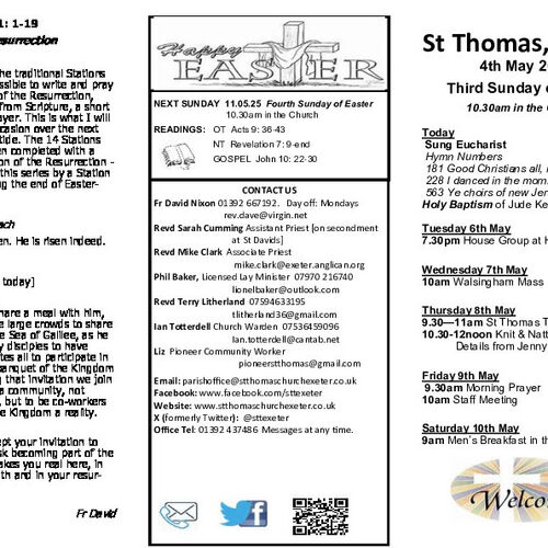 Pew Sheet | The Parish of St Thomas, Exeter