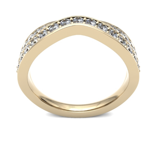 18ct 5mm DIAMOND SET round brilliant cut crossover band