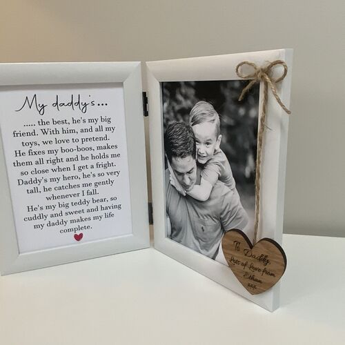 Celebrate Dad: Custom Photo Frame with Heartfelt Poem