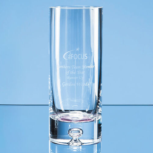 Handmade Bubble Base Cylinder Vase - 20cm