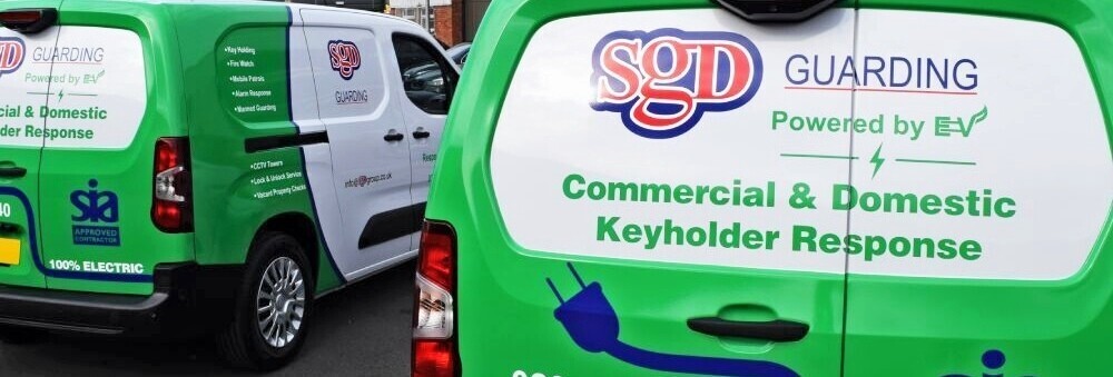 Sustainable vehicle wraps on company vans for commercial fleet branding.