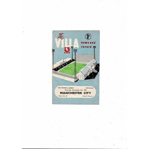 1960/61 Aston Villa v Manchester City Football Programme