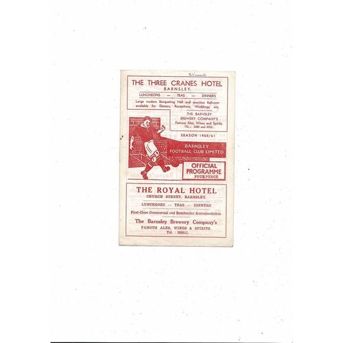 1960/61 Barnsley v Bury Football Programme