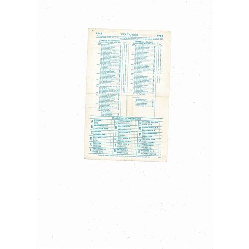 Manchester City v Coventry City Central League Football Programme 1968/69