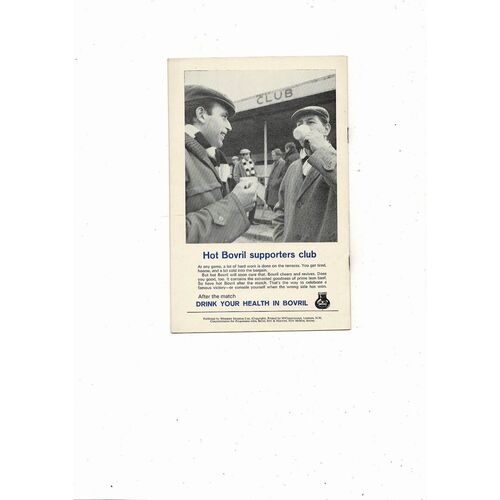 1964 England v Belgium Football Programme