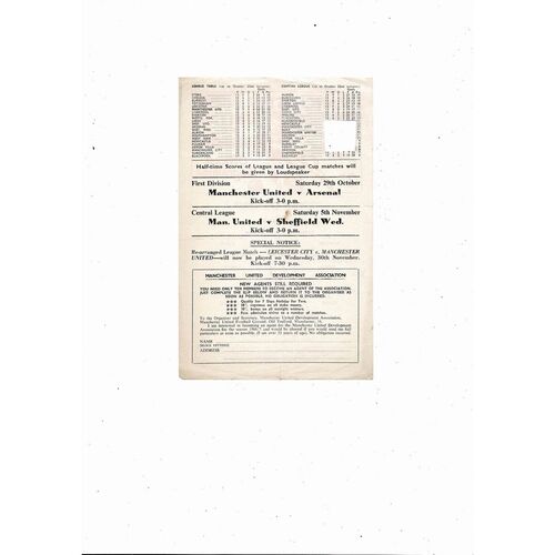 Manchester United Youth v Liverpool Youth Football Programme 1966/67