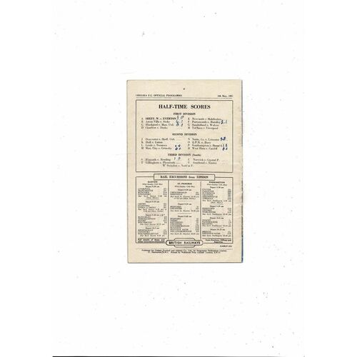 1950/51 Chelsea v Bolton Wanderers Football Programme