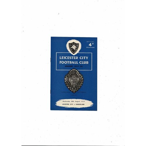 1957/58 Leicester City v Sunderland Football Programme