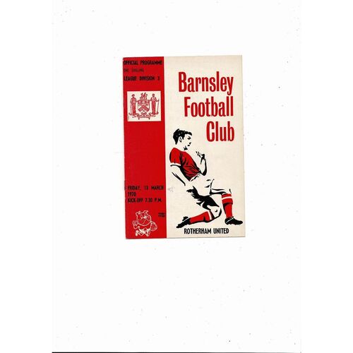 1969/70 Barnsley v Rotherham United Football Programme