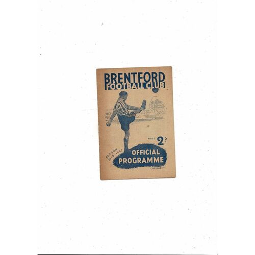 1946/47 Brentford v Manchester United Football Programme