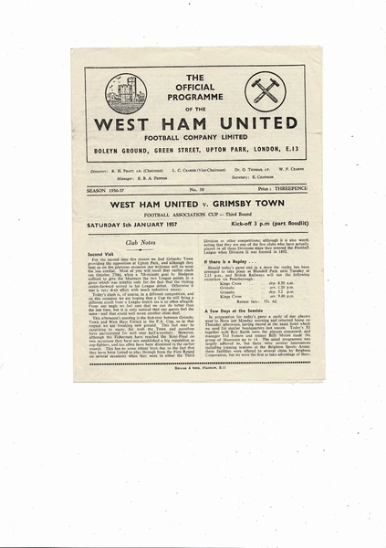 Football Programmes being listed today