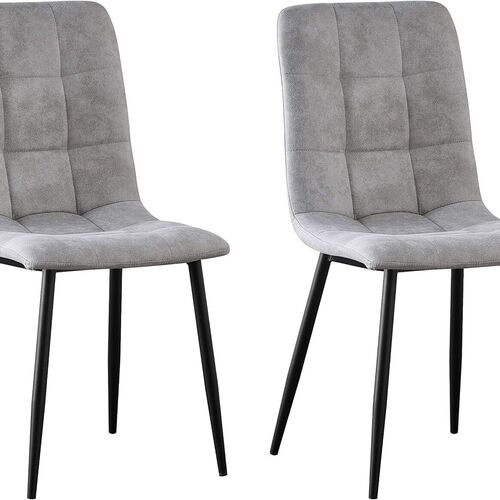 mcc direct Set of 4 Faux Matte Suede Leather Dining Chairs With metal Legs home& restaurants henri