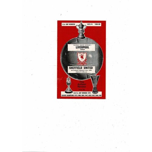 1974/75 Liverpool v Sheffield United Football Programme
