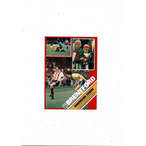 1980/81 Brentford v Swindon Town Football Programme