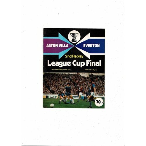 1977 Aston Villa v Everton League Cup Final 2nd Replay Football Programme
