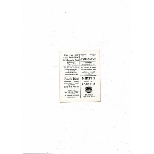1962/63 Barnsley v Bournemouth Football Programme. April