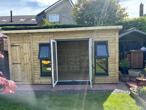 #PVC017 16x8 Pent Summer House Combi