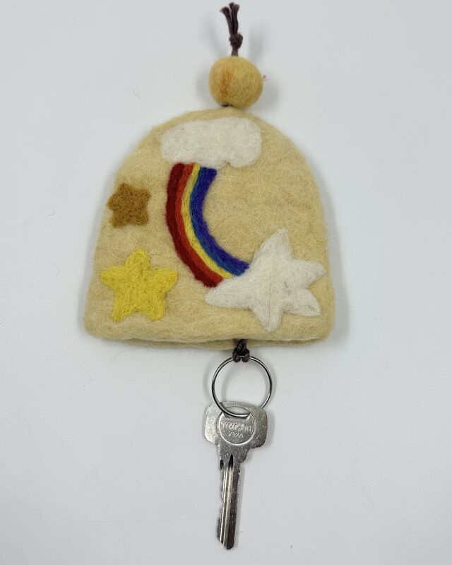 handmade rainbow key holders