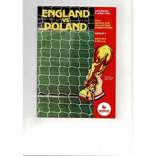 1989 England v Poland Football Programme