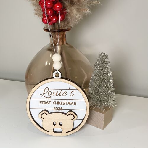 Baby Bear Christmas Bauble