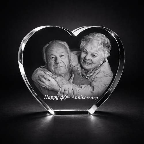 The Beautiful Tiree 9x8x4cm 3D Pure Crystal Heart