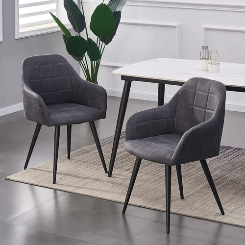 mcc direct 2x Faux Matte Suede Leather Dining Chairs Accent Chairs home & restaurants Adrian