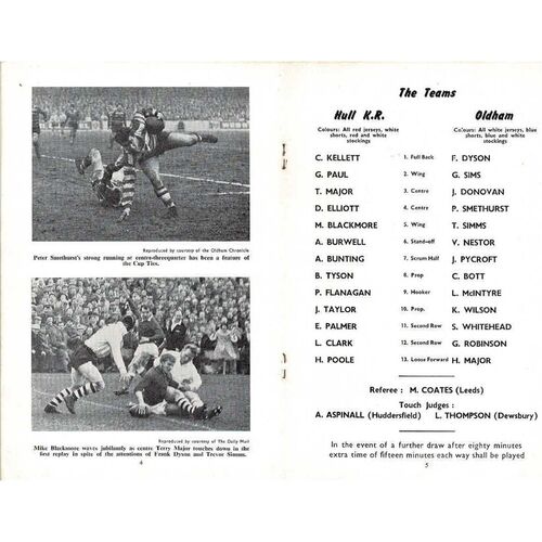 1964 Hull Kingston Rovers v Oldham (20/04/1964) Rugby League Challenge Cup Semi Final 2nd Replay Programme