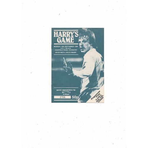 Coventry City Past v Present Harry Roberts Testimonial Programme 1984/85
