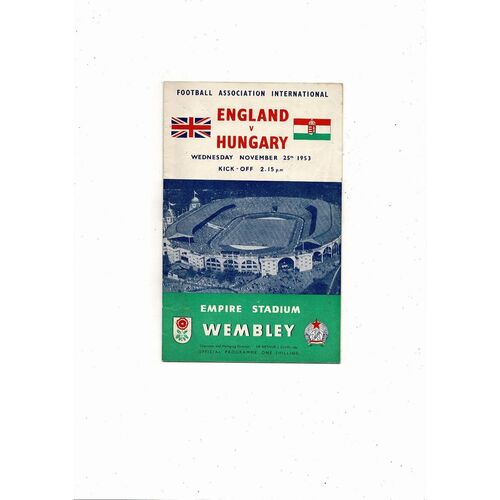 1953 England v Hungary Football Programme