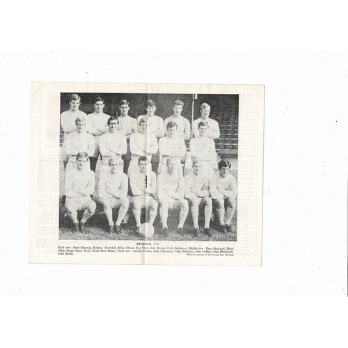 1968/69 Barnsley v Reading Football Programme