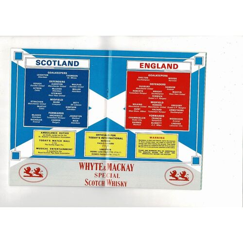 1984 Scotland v England Football Programme