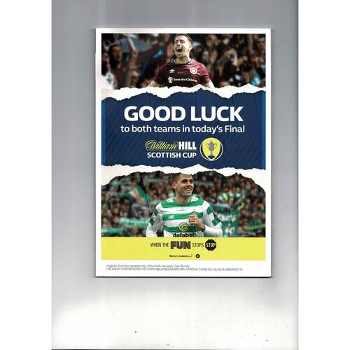 2019 Hearts v Celtic Scottish Cup Final Football Programme
