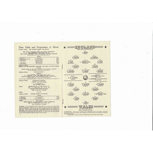 1963 England v Wales Schools International Football Programme