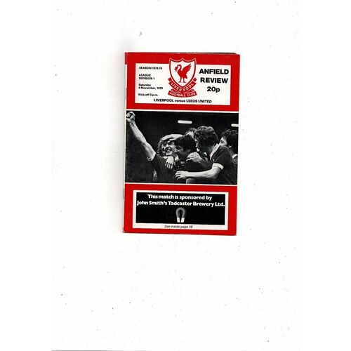 1978/79 Liverpool v Leeds United Football Programme