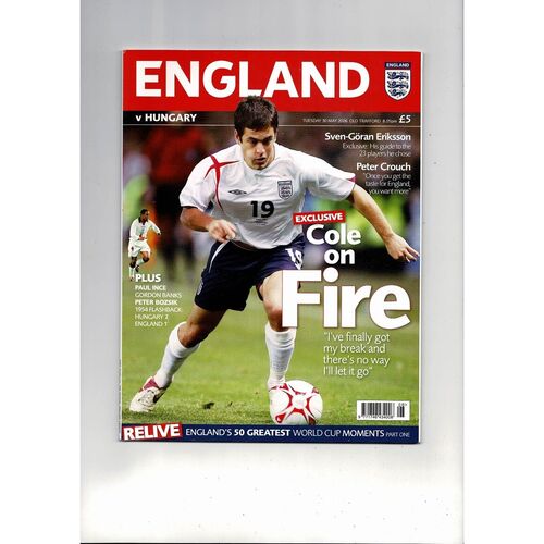 2006 England v Hungary Football Programme