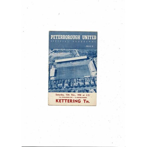 Peterborough United v Kettering Town FA Cup Football Programme 1958/59