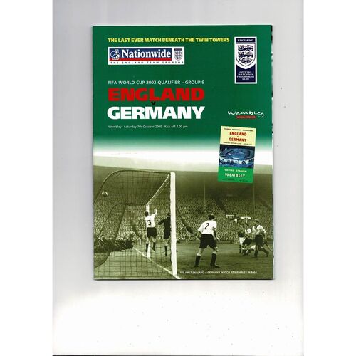 2000 England v Germany Football Programme