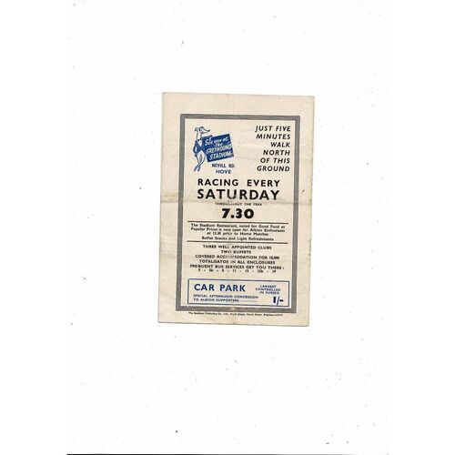 1959/60 Brighton v Aston Villa Football Programme