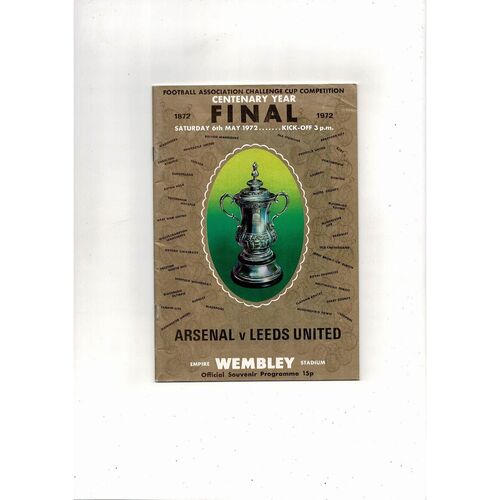 1972 Arsenal v Leeds United FA Cup Final Football Programme