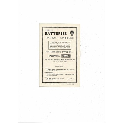 1956/57 Brentford v Exeter City Football Programme