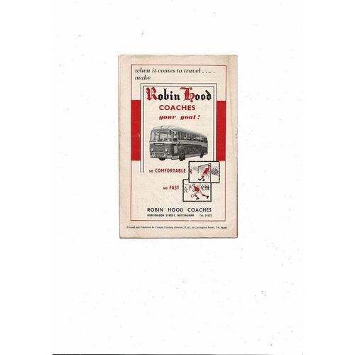 1959/60 Nottingham Forest v Luton Town Football Programme