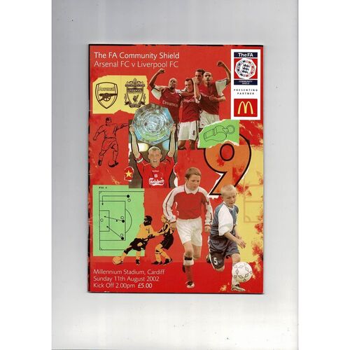 2002 Arsenal v Liverpool Charity Shield Football Programme + Press cuttings