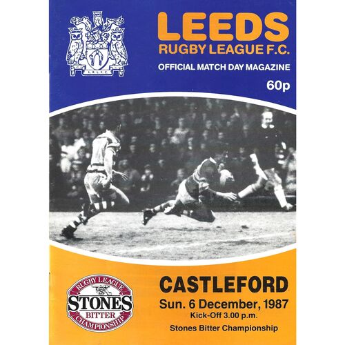 1987/88 Leeds v Castleford (06/12/1987) Rugby League Programme