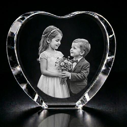 3D XXXL Crystal Heart Photo Gift 115×130×50mm