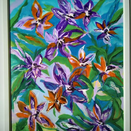 Exotic dark firey flowers