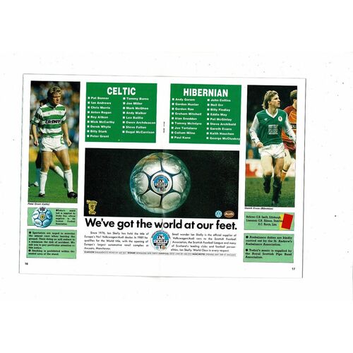 1989 Celtic v Hibernian Scottish Cup Semi Final Football Programme