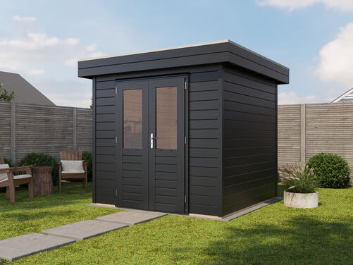 2.4mtr x 2.4mtr 28mm walled Flat Roof Cabin