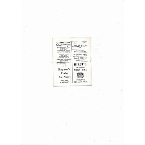 1966/67 Barnsley v Lincoln City Football Programme